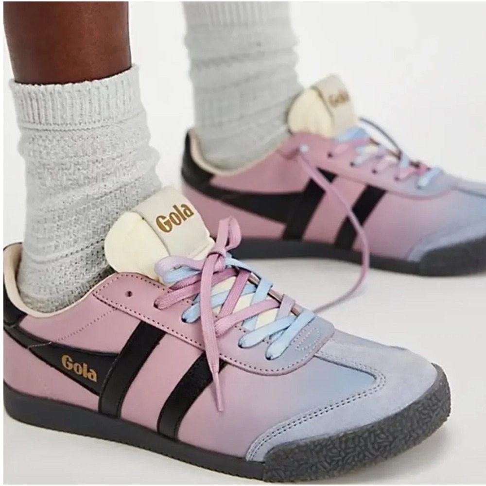 Free People x Gola Elan Ombre Sneakers Pink Blue Leather CLB579 Womens Size 11